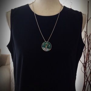 Mother-of-Pearl and Enamel inlay pin/pendant